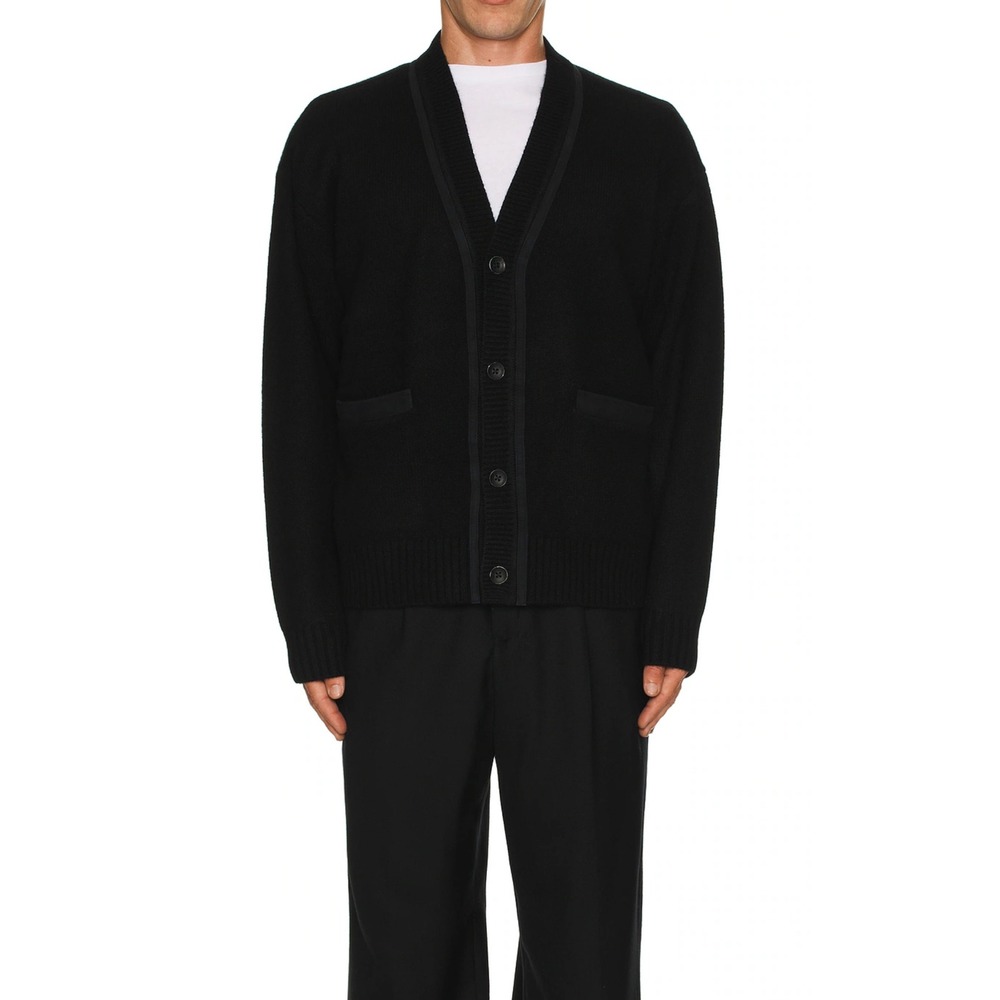 NWT Rag & Bone Men's Clarkson Suede Cardigan‎ Black Sz Large$498